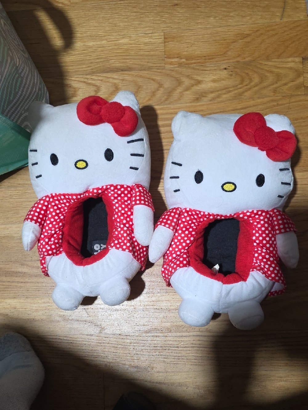 Hello Kitty Red & White Polka-Dot Plush Slippers
